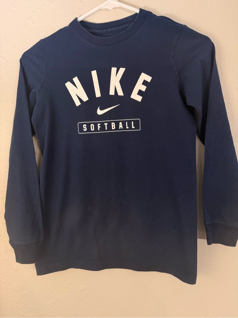 Nike Navy Long-Sleeve Softball Graphic Tee